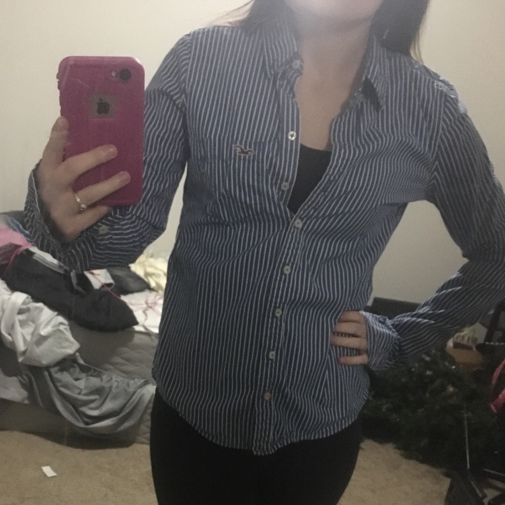 HOLLISTER Brand striped button down shirt - Sz S